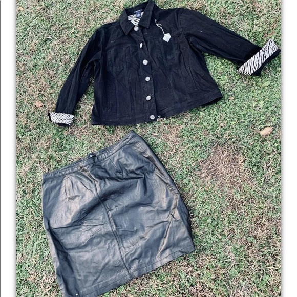 Womens Jeans Jacket Leather Skirt Dress 18 18W LOT - Picture 2 of 8